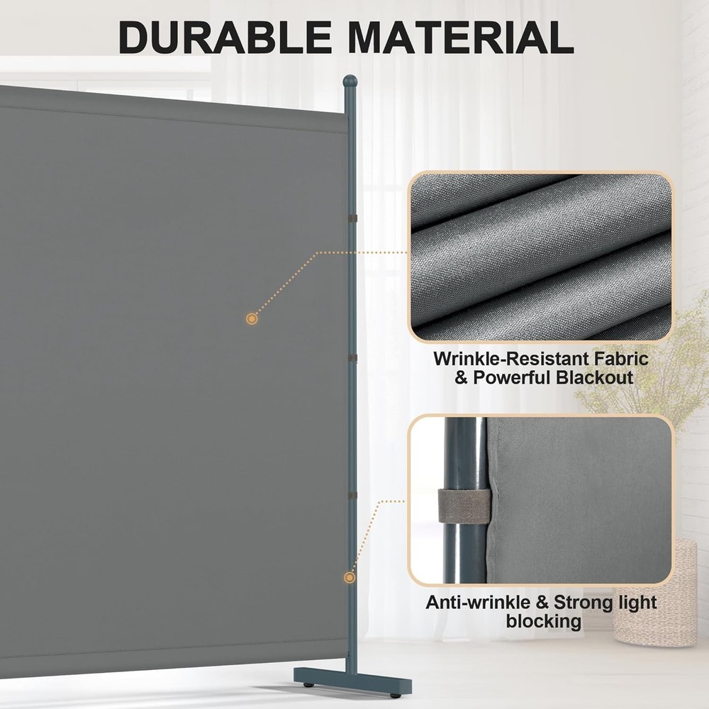6FT Extra Thick Single Panel Room Divider Heavy Duty Privacy Partition Screen