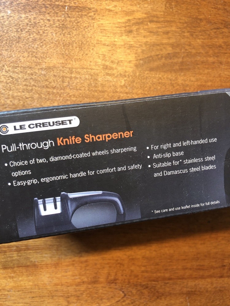 Pull-Through LE CREUSET Knife Sharpener for Professional Kitchen Knives NWT