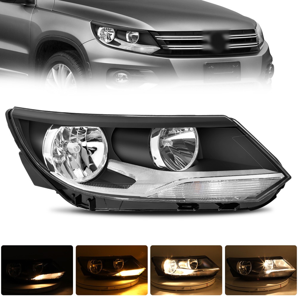 Headlight For 2012-2017 Volkswagen Tiguan Halogen Passenger Right Side W/Bulbs