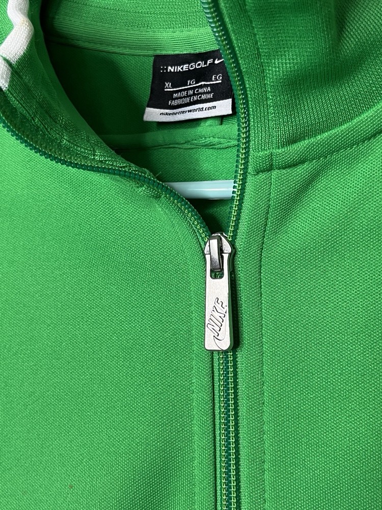 Nike Golf 1/4 Zip Pullover Jacket Mens Green Windbreaker Back Logo NICE!