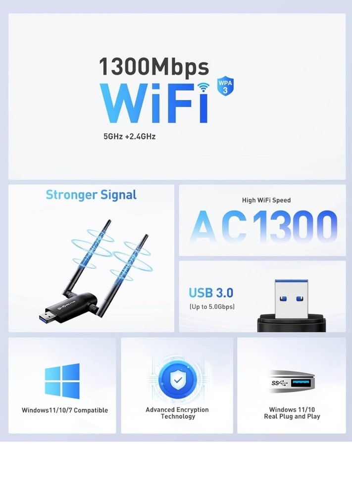 TECHKEY MODEL 6B29 DUAL BAND WIRELESS USB ADAPTER