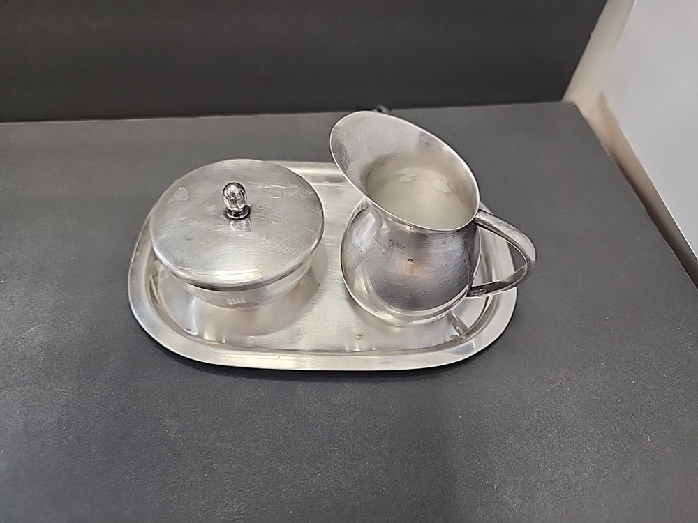 F.B. Rogers Silver Plate Milk And Sugar Set With Tray