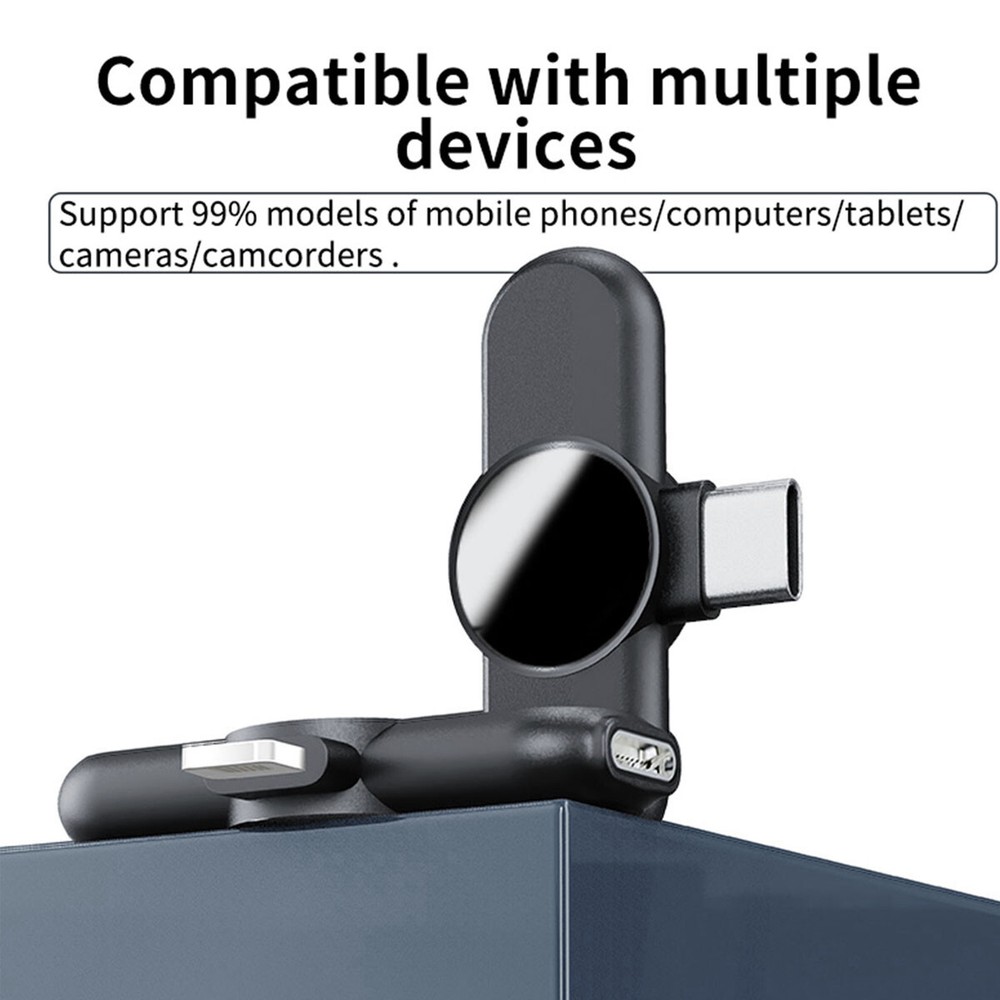 Mini Wireless Lavalier Microphone Audio Video Recording 2 Mic For IOS/Android