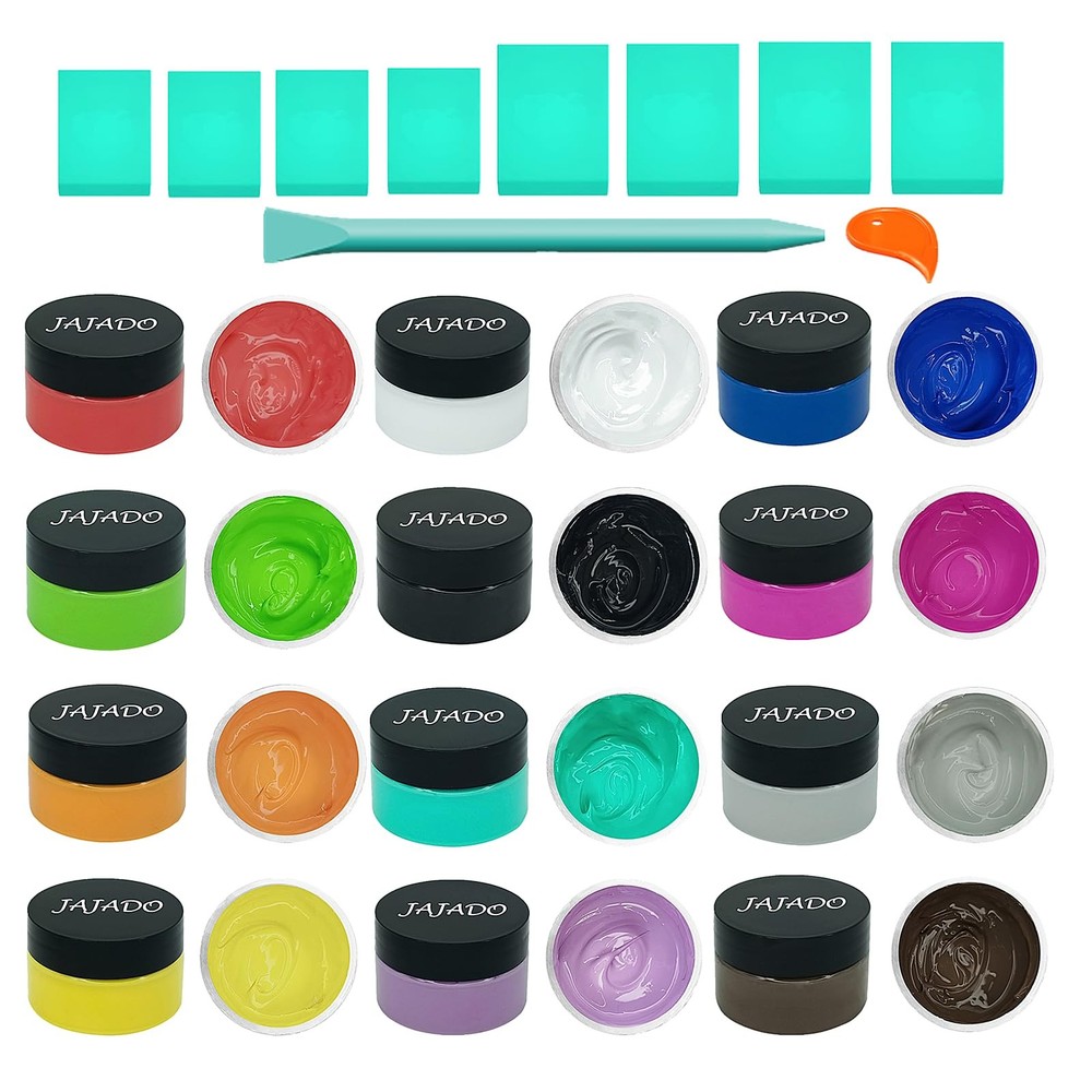 12 Jars Chalk Paste Paint Set, 9 Pcs Chalk Paint Mini Squeegees and Squeegee ...