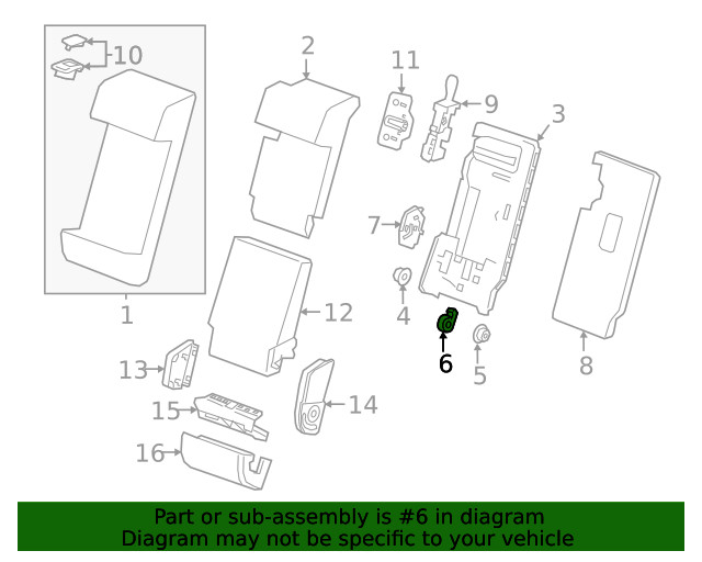 Genuine GM Seat Back Frame Damper 39062287