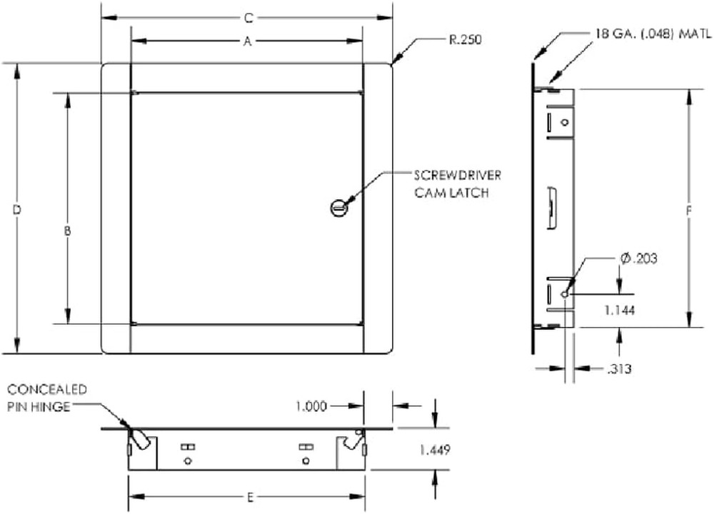 ED-2002 Flush Access Door 12" x 12", White