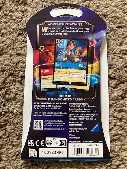 Ravensburger Disney Lorcana THE FIRST CHAPTER EMPTY SLEEVED HANGAR PACK MICKEY