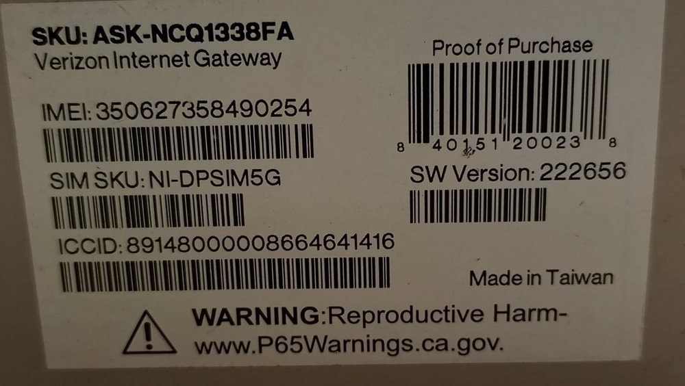 Verizon Internet Gateway ASK-NCQ1338FA