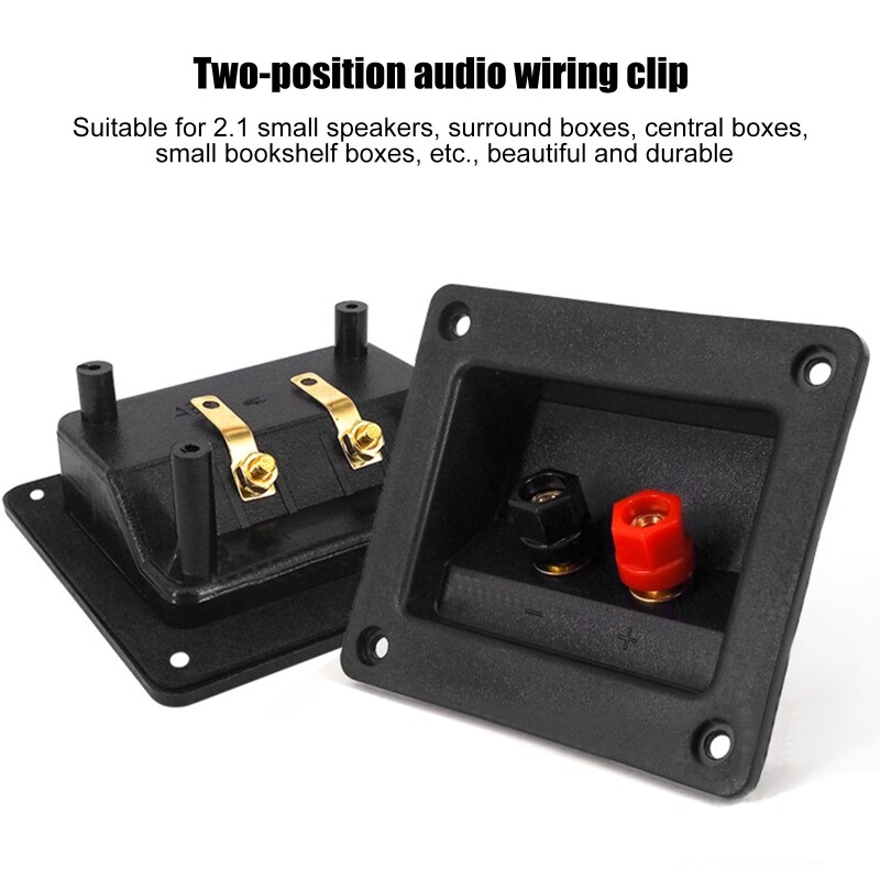Square Junction Box 2 Way External Banana Socket Binding Post for 2.1 Speaker