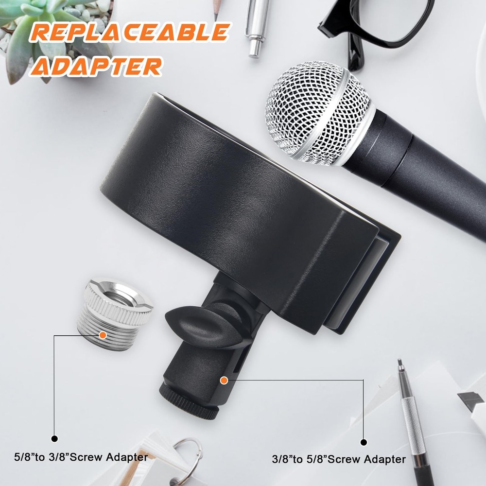 Adjustable Microphone Holder Clip, 4 Pcs Plastic Spring Mic Clip, Microphone ...