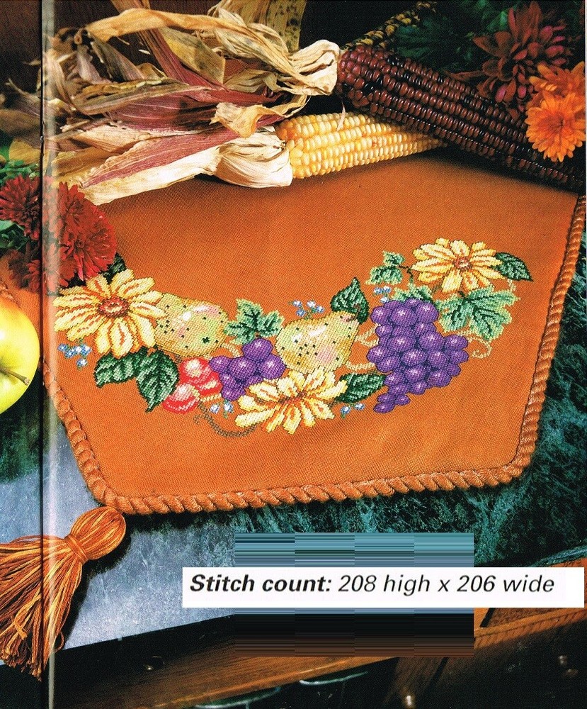 FRUIT WREATH  CROSS STITCH  PATTERN ONLY GU - EYUV