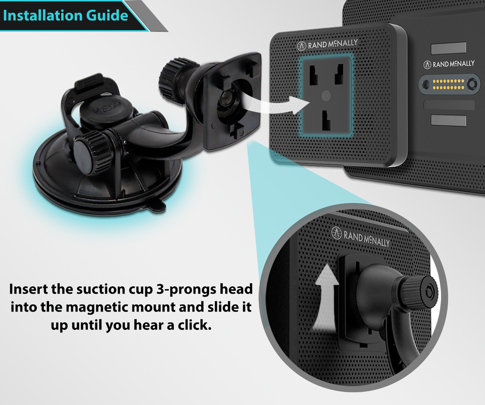 Car Windshield Suction Cup Mount for Rand McNally DC 200 S 210 E-Log Device-SCMO