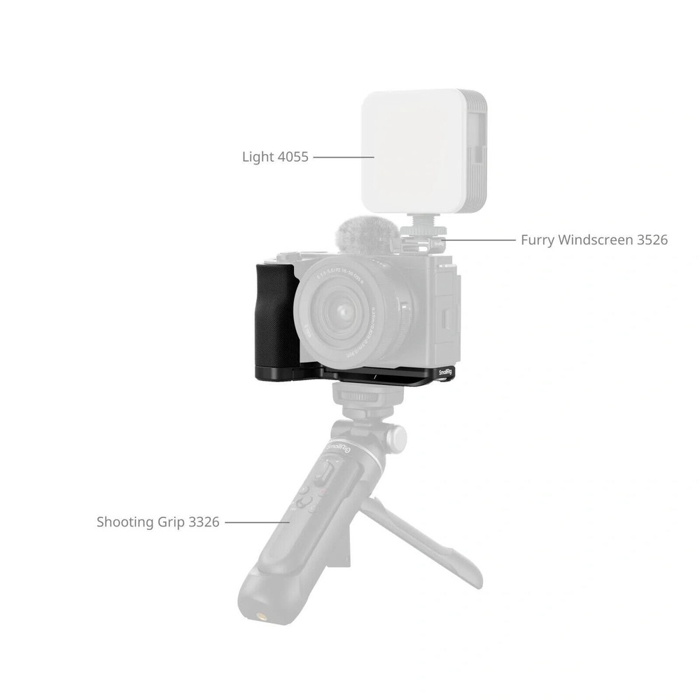 SmallRig ZV-E10 II L-Shape Plate with Silicone Handle, Handgrip for Sony ZV-E10