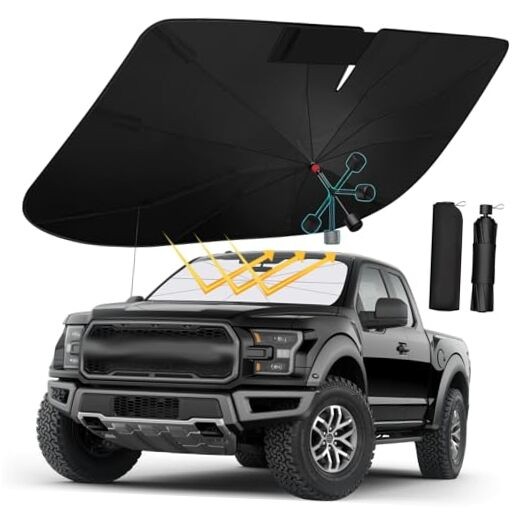 [2025 Latest]  Car Windshield Sunshade Umbrella - Double-Layer Design, 61"x33"