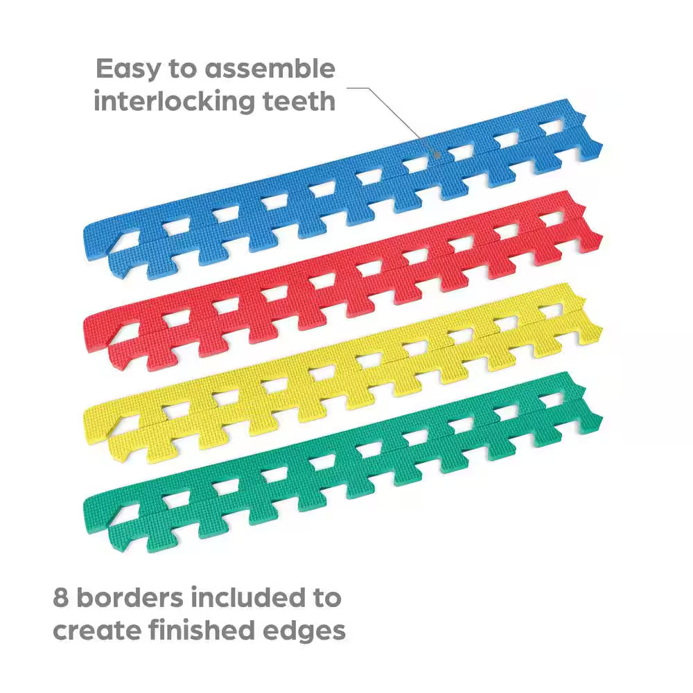 Multi-Purpose 24 In. X 24 In. Interlocking Multi-Color Foam Flooring Recyclamat