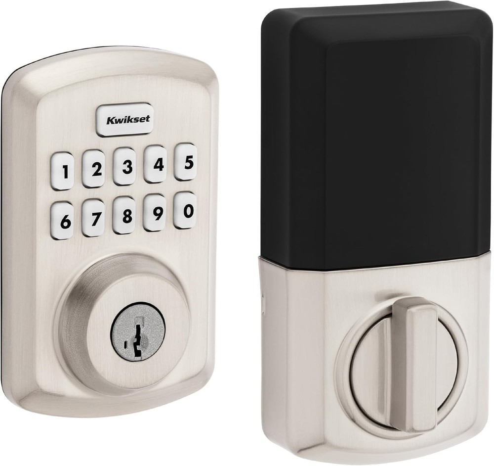 10-Button Keypad Satin Transitional Electronic Deadbolt Door Lock,Keyless Entry
