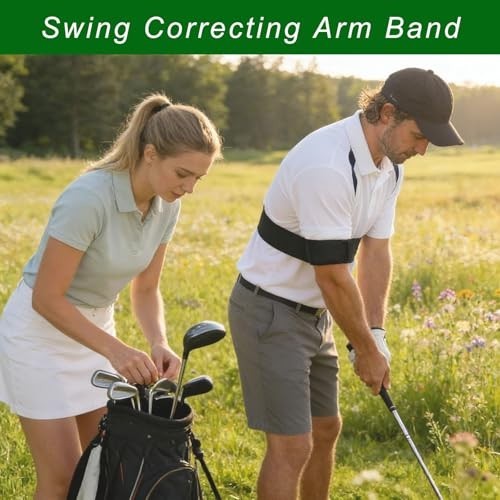 Golf Swing Training Aid - Adjustable Arm Band for Stability & Swing Correction,