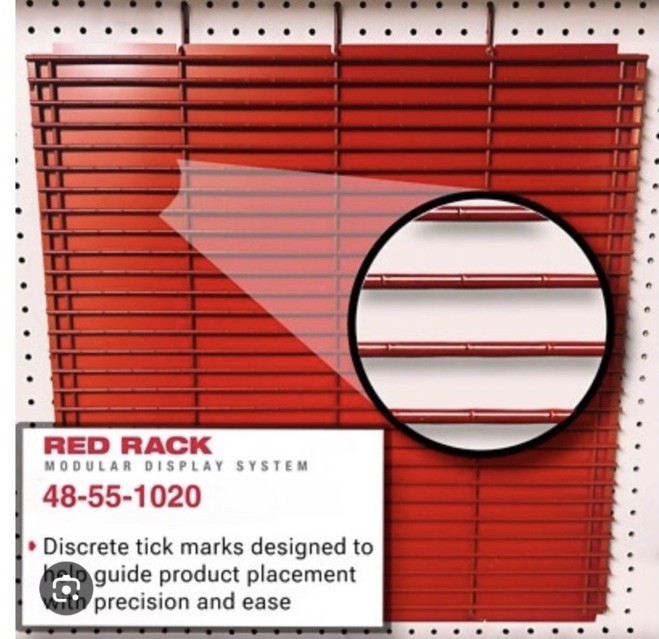 Milwaukee Modular System | 2x2 Rack Panel | Display Grid With Backing | Red