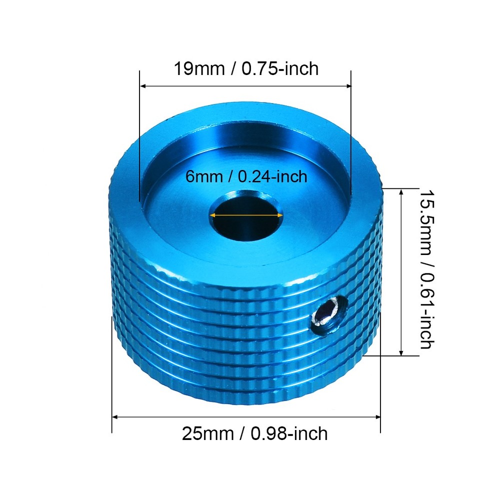 Stereo Knob, 25*6*15.5 mm Aluminium Alloy, Volume Control Knobs, Blue
