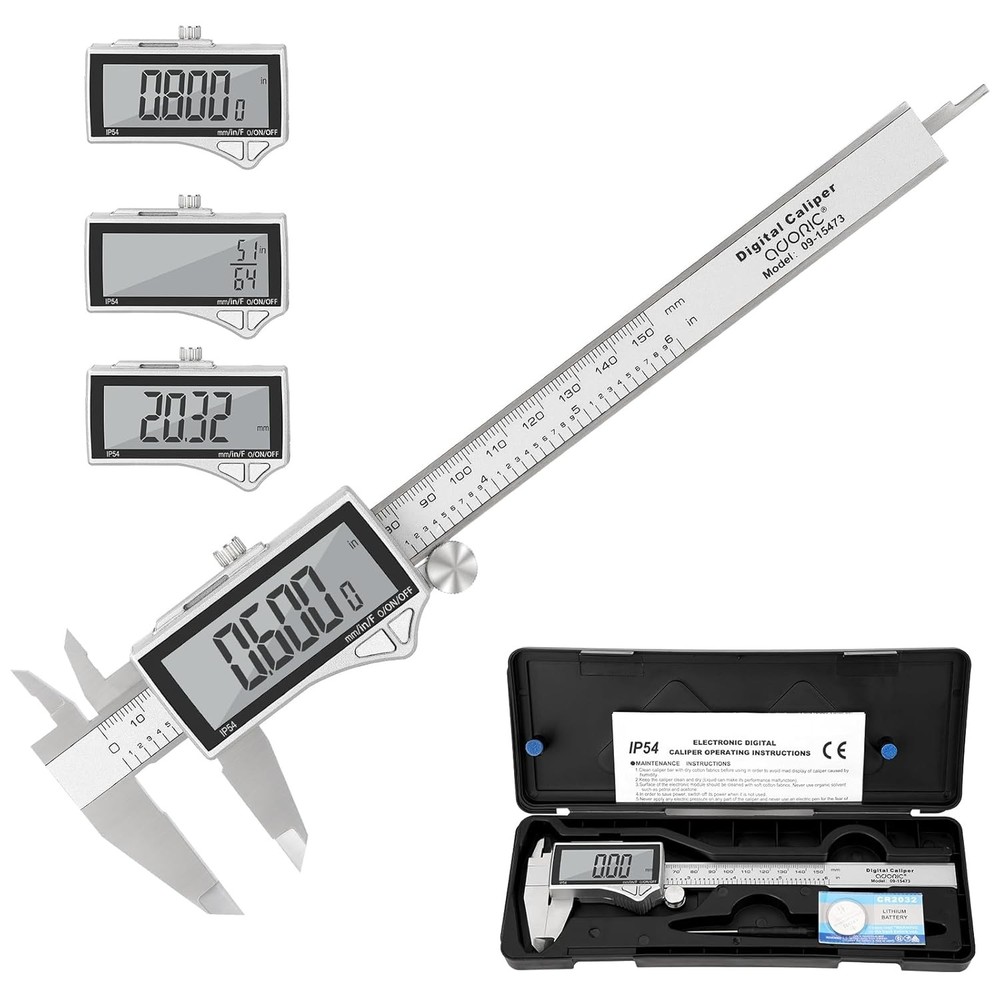 Digital Caliper 6 Inch Stainless Steel LCD Measuring Tool