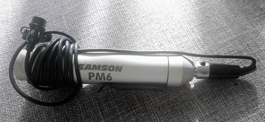 Microphone, Samson PM6 lapel/lavalier plus 6 metres pro XLR cable