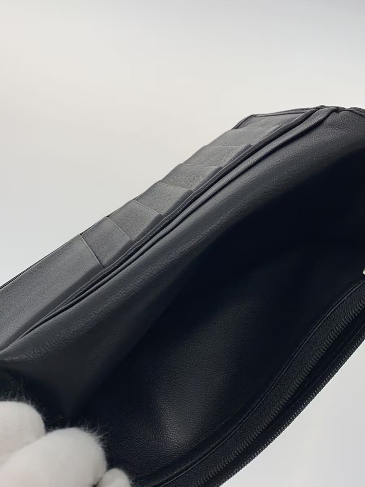 LOEWE Long Wallet Leather Black Plain Men's