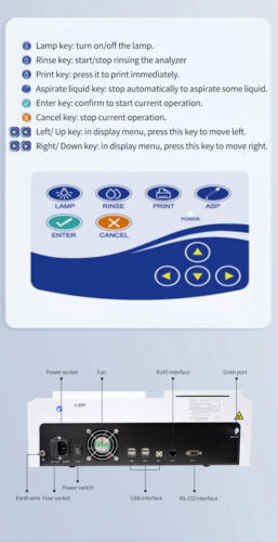 Semi-auto Biochemistry Analyzer analyzing blood touch screen alarm ,NEW