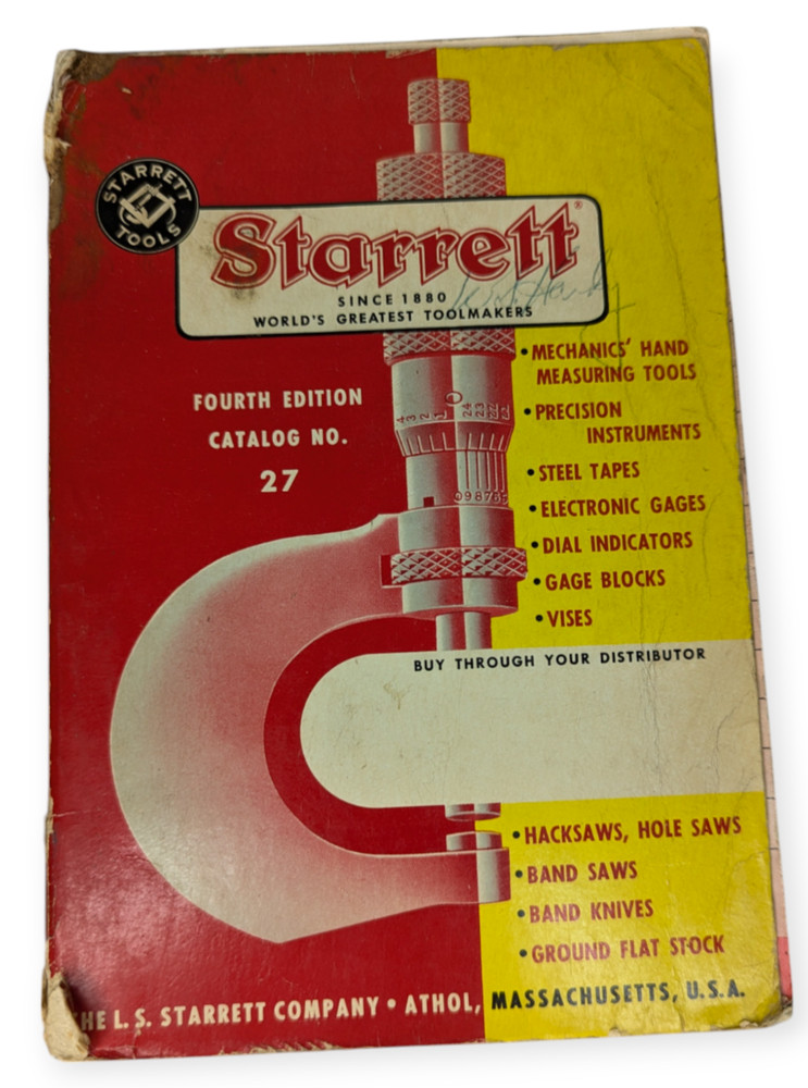 Starrett Tools Fourth Edition Catalog No. 27 (1965 paperback)