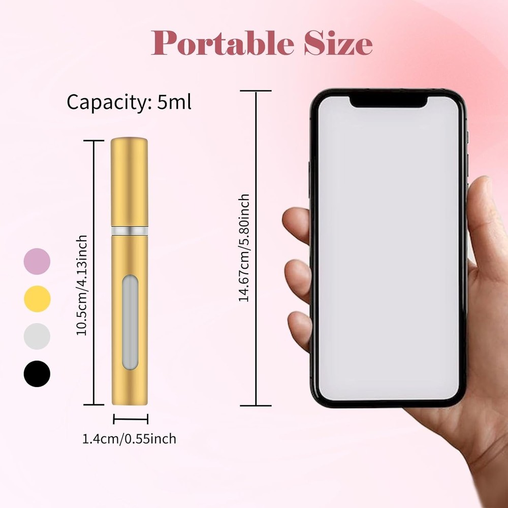 4pcs Mini Perfume Travel Bottle, Atomiser Refillable, 5ML Spray...