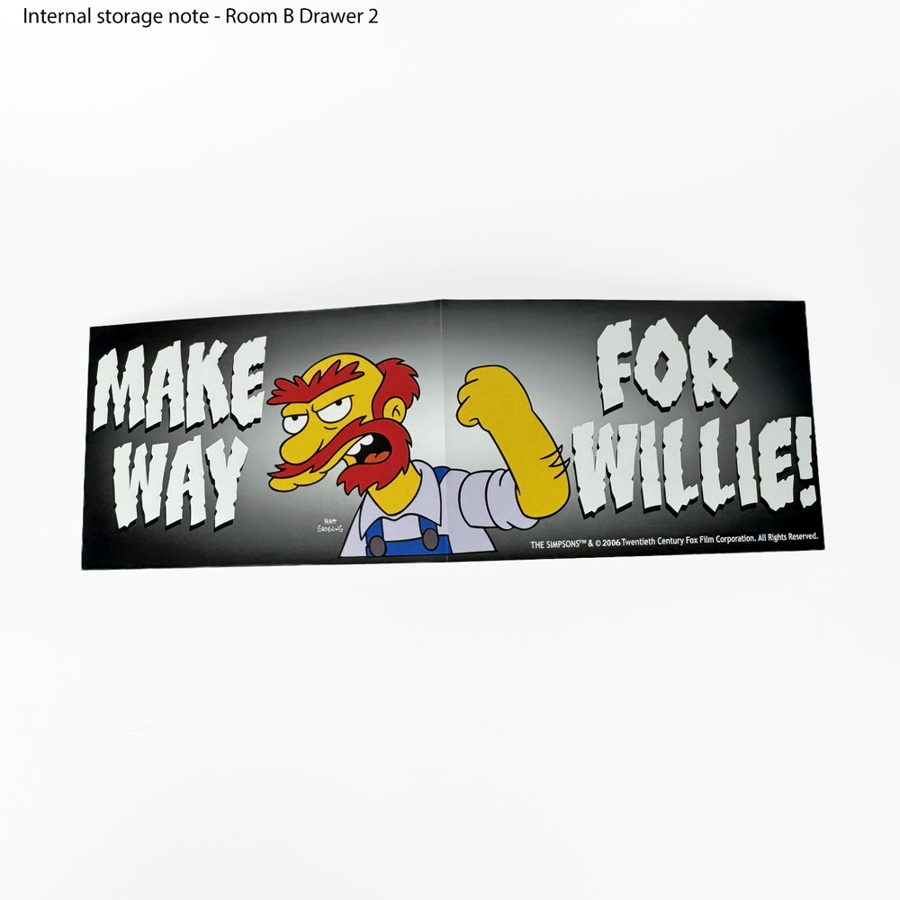 The Simpsons Groundskeeper Willie Sticker Decal 2006 "Make Way For Willie!"