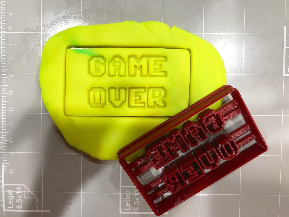 8-bit Game Over Cookie Cutter