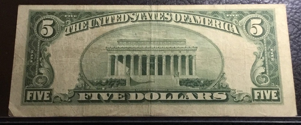 1950-B $5 DOLLAR - MISALIGNED PRINTING ERROR - INV# N-123
