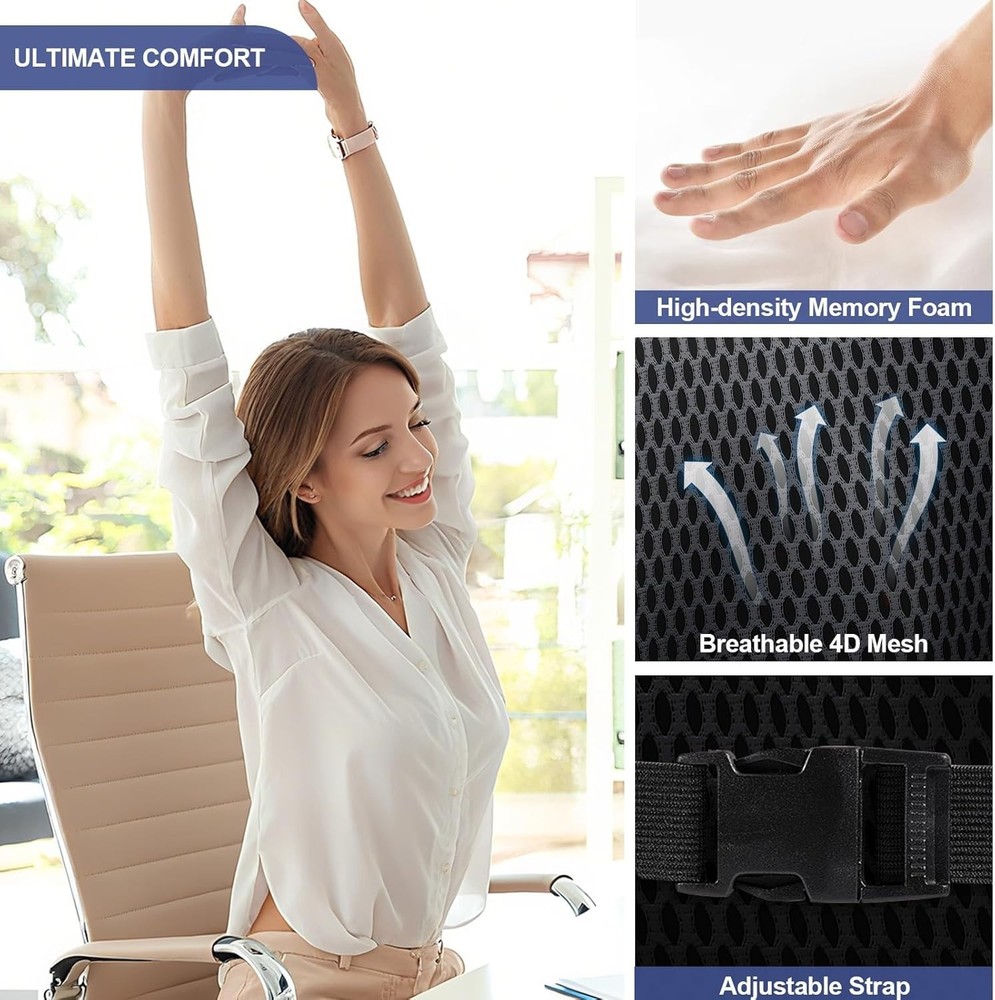 Lumbar Support Pillow For Car - Back Support For Medium To Large Vehic