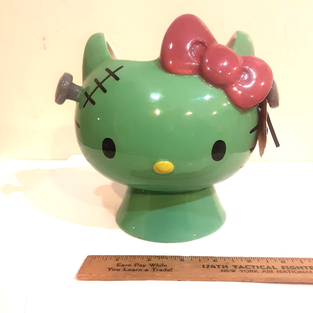 HELLO KITTY FRANKENSTEIN HALLOWEEN CERAMIC CANDY BOWL DISH
