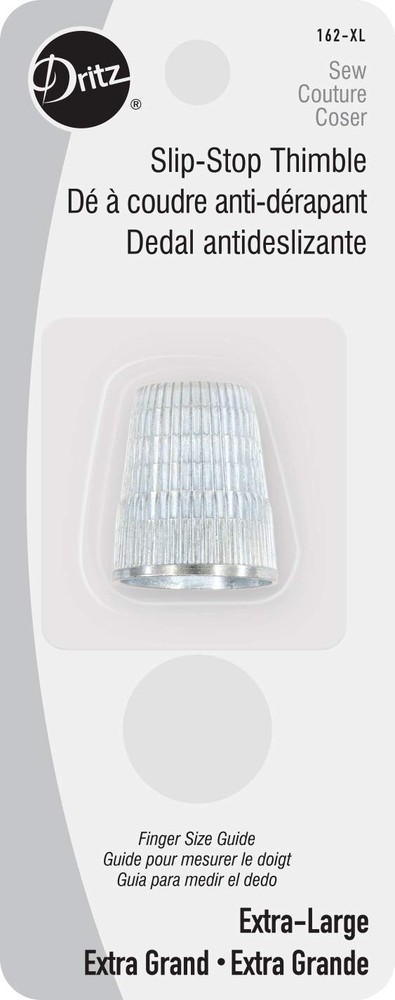 Dritz 162-XL Slip Stop Thimble, Size Extra Large , Large, Silver