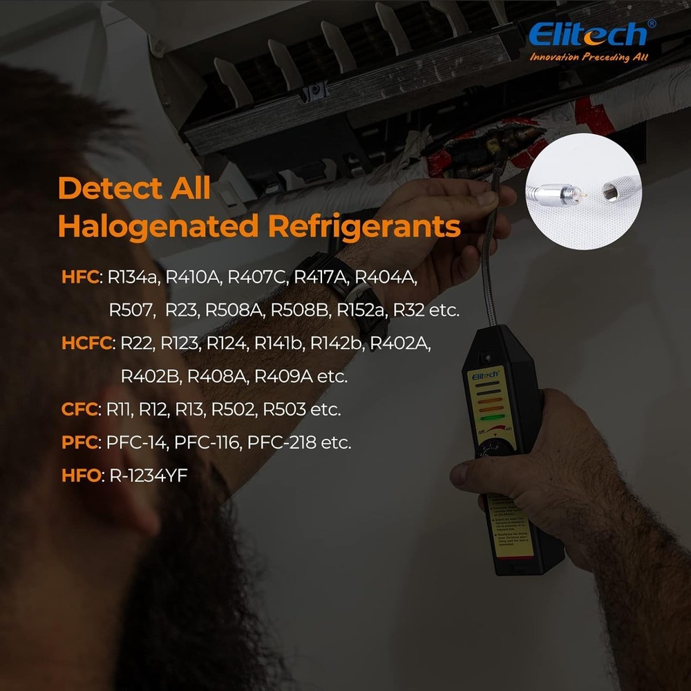 Halogen Refrigerant Leak Detector with Adjustable Sensitivity & Quick Response