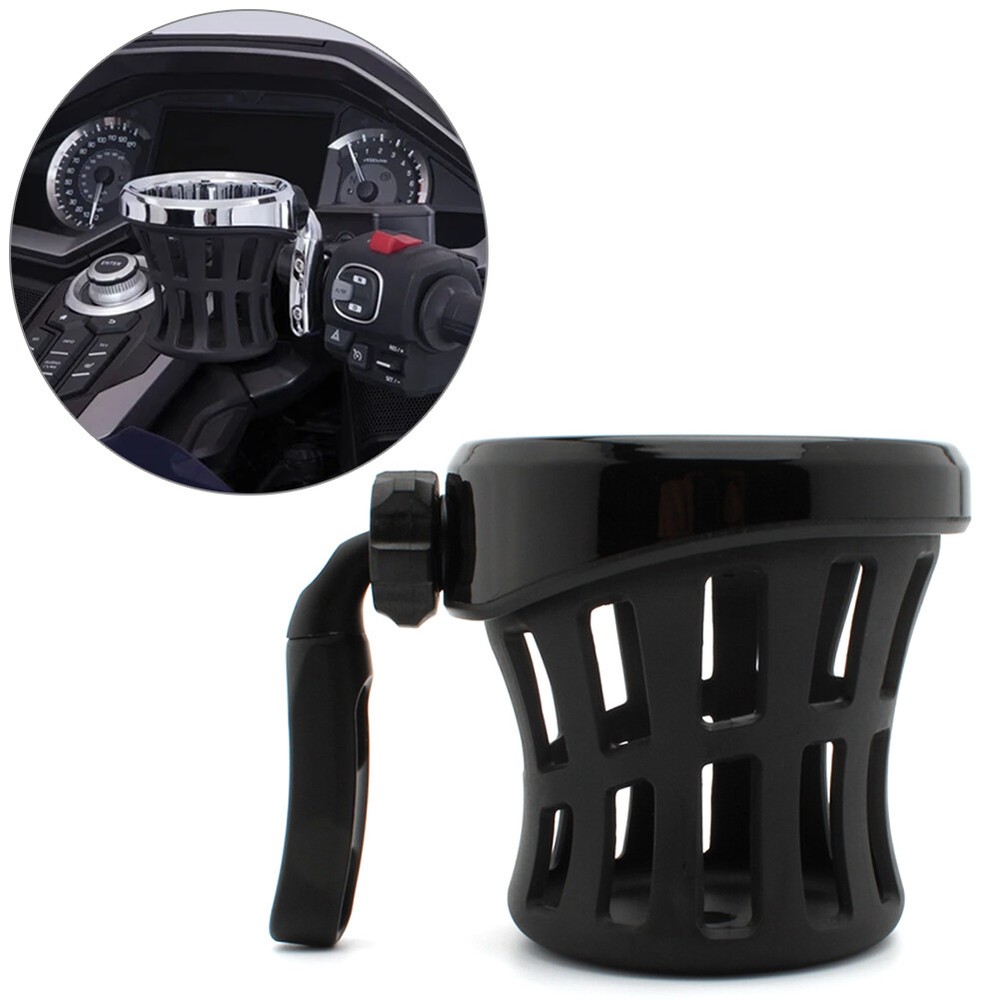 Motorcycle Handlebar Cup Holder Drink W/ Mesh Basket Mount For Harley-Davidson