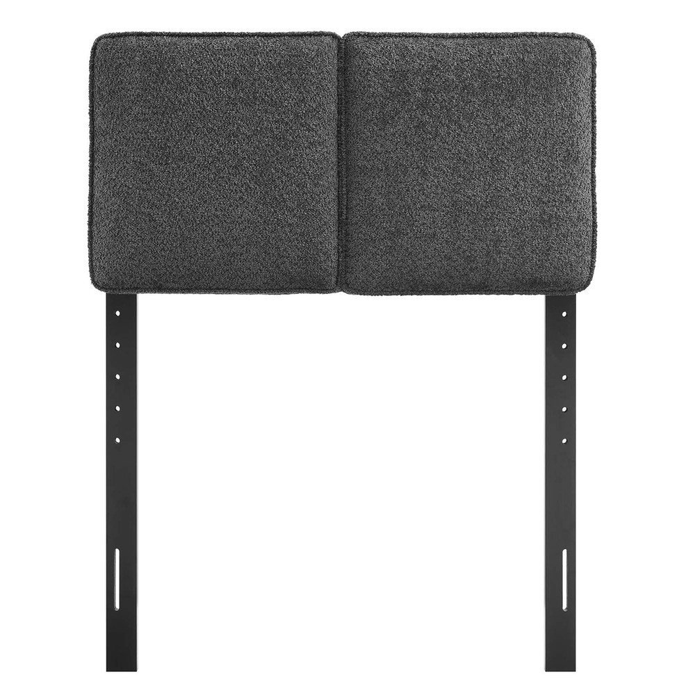 Modway Lindee Boucle Fabric Twin Headboard in Slate
