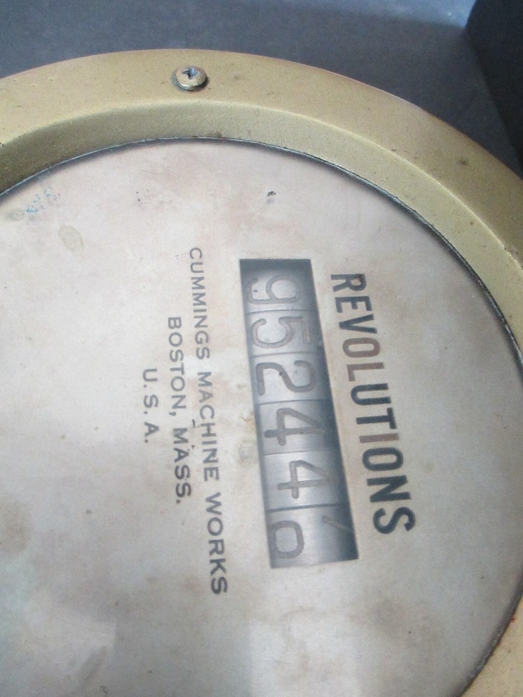 VINTAGE CUMMINGS MACHINE WORKS REVOLUTION COUNTER / MACHINE ENGINE STEAM