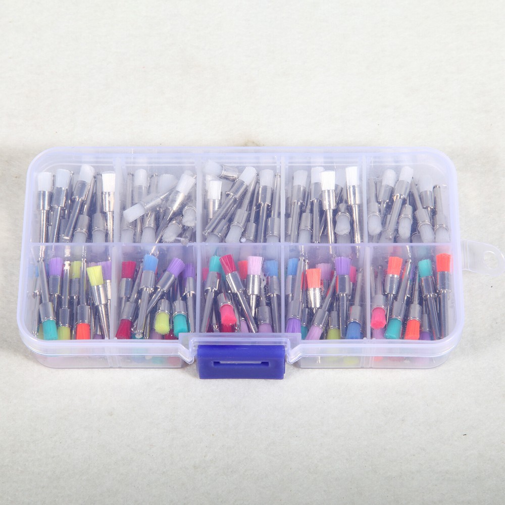 200pcs Mixed Dental latch type prophy polishing brush flat Latch type Brushes