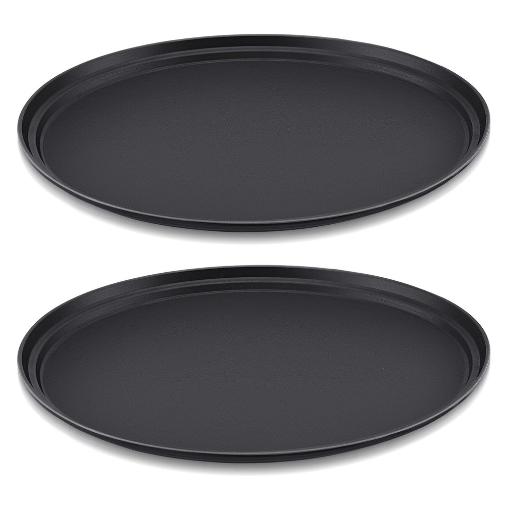 FillTouch 2 Pcs Restaurant Serving Trays PP Plastic Non Slip Rubber Lined Large