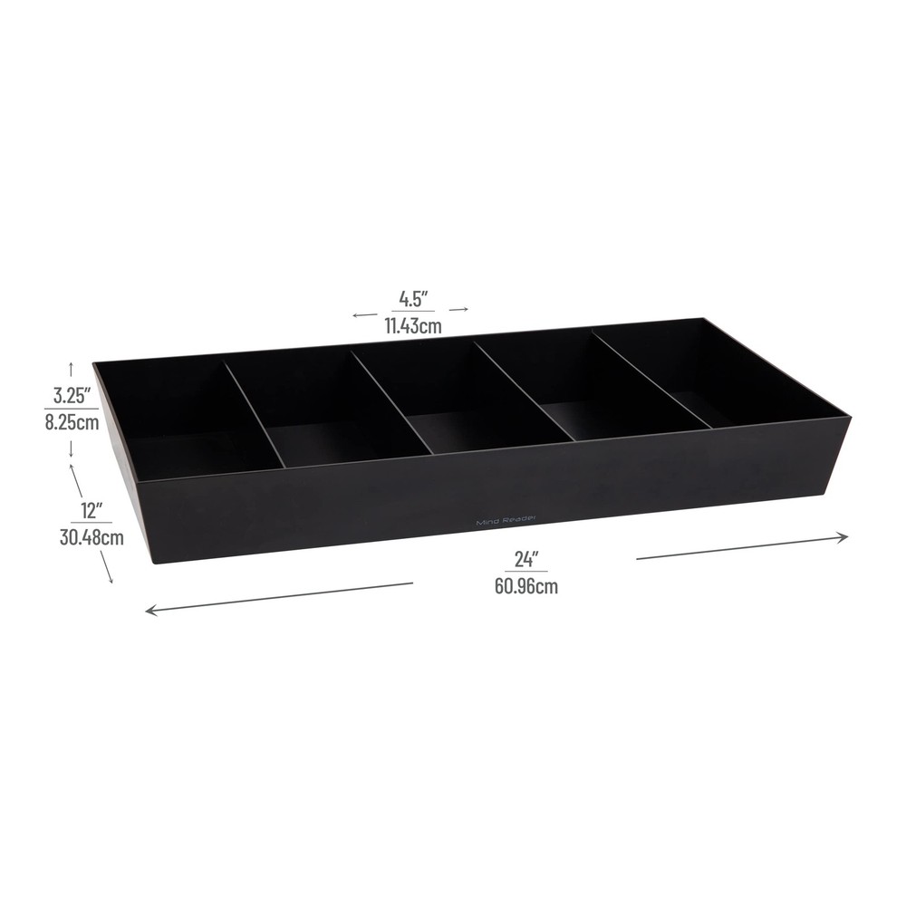 Mind Reader 5-Compartment Snack Tray Countertop Organizer Pantry Breakroom Kitch