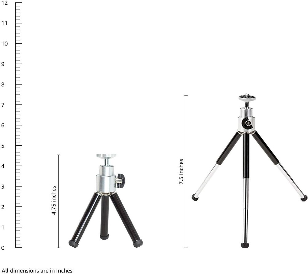 Amazon Basics Lightweight Mini Tripod, Black 1-Pack,