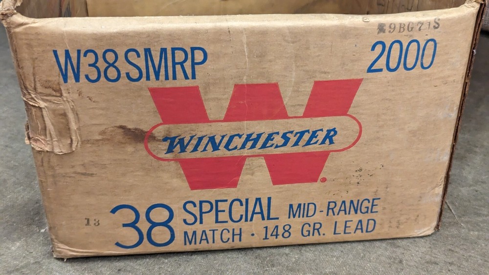 Winchester Olin 38 Special Midrange ammo cardboard case,