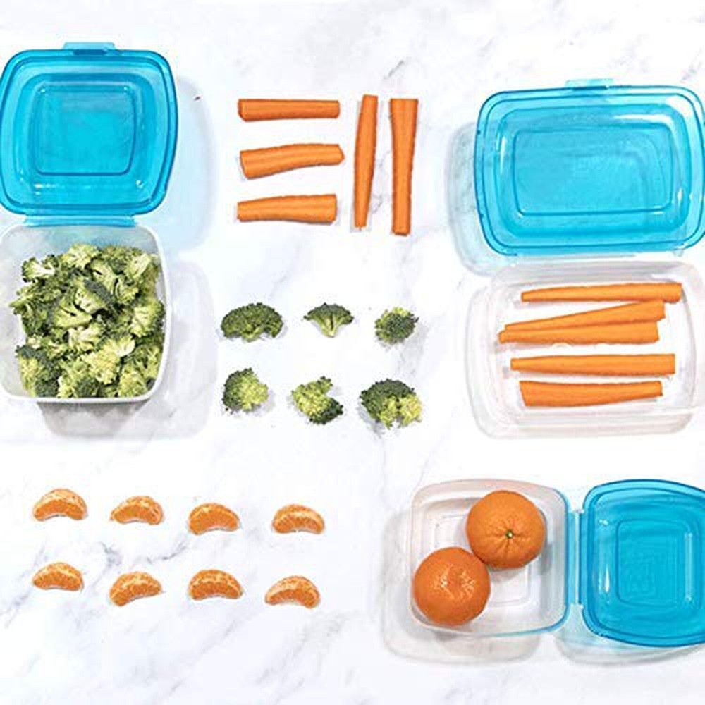 Mr. Lid Premium Attached Storage Containers | Permanently Attached Plastic Li...