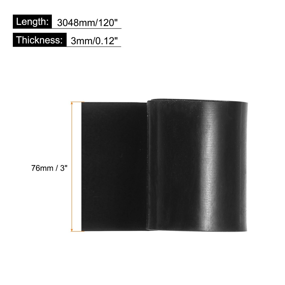Solid Rubber Sheet 1/8" x 3" x 120" for Gaskets DIY Material