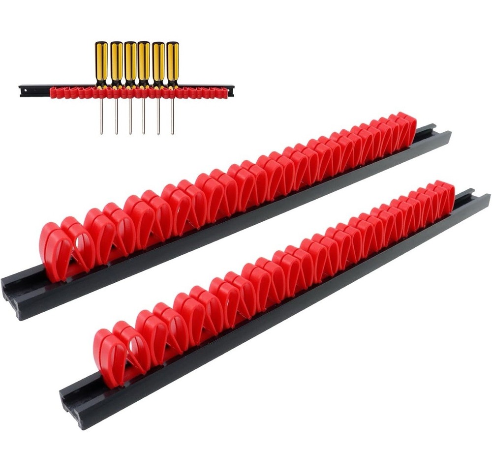Goliath Industrial 2pc Plastic Rail Red Hand Tool Organizer Wall Mount ~ SDTR