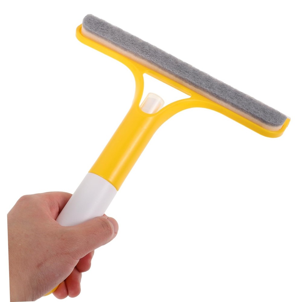 Glass wiper with nozzle, cleaning tool