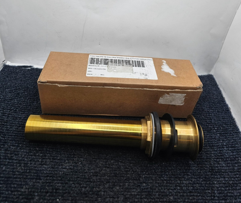 HW-CLD2-PBX: Press Type Pop Up Drain Without Overflow Hole 1 1/4 Drain