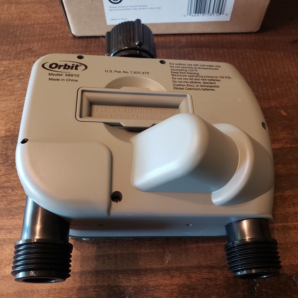 Orbit 58910 Programmable Hose Faucet Timer, 2 Outlet, Green